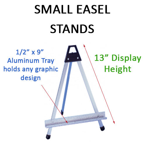 Aluminum Countertop Easels (13" Display Height) with Shelf