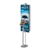 iPAD COMBO & GRAPHIC CLAMP STAND (SHOWN IN SILVER) MOVEABLE CLAMPS SLIDE UP & DOWN THE 72" HIGH POLE (ACCEPTS RIGID SIGN 24" to 48" WIDE)