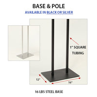 Double Pole Floor Stand 40x60 Sign Holder | Wood Snap Frame 1 1/4" Wide