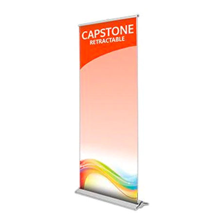 Capstone 33.5" Wide Single Sided Silver Retractable Bannerstand
