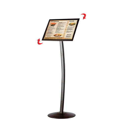 Curved Post Display Stand with Snap Open Rotating Sign Frame 18x22 ...