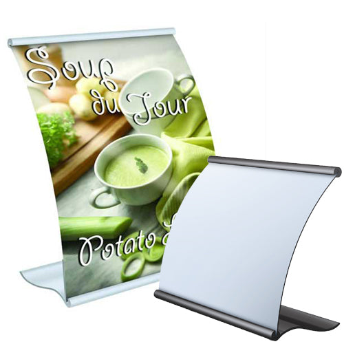 Curved CounterTop Display Holds Poster Boards 1" x 3/4" Thick 