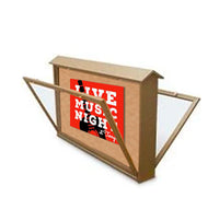 Double Sided 48x24 Enclosed Bulletin Message board is Weather Proof, comes in multiple colors