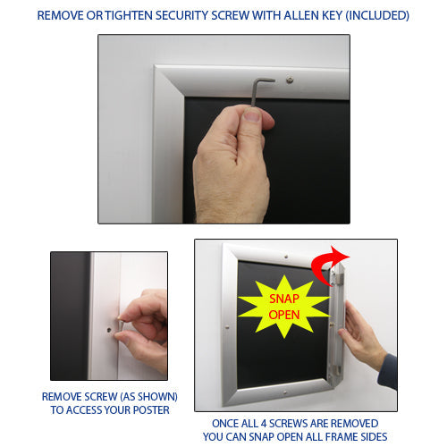 WITH SECURITY SCREWS and ALLEN KEY, YOUR 24x60 GRAPHIC IS SECURE!