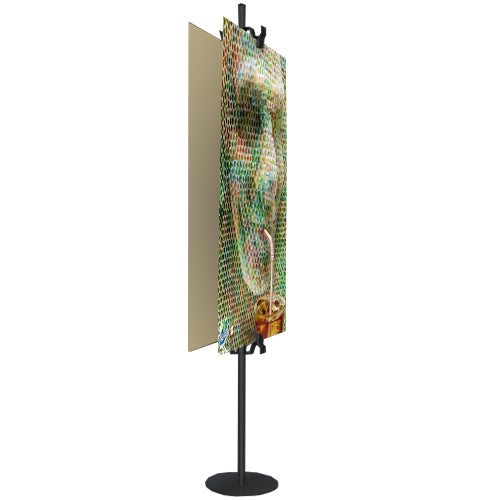Double-Sided Poster Clamp Floor Display Stand+ Adjustable Poster Grips ...