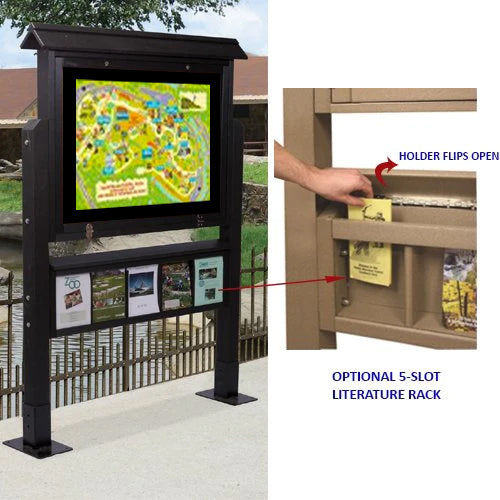 Large Counter Message Board Eco-Design 42x28 Outdoor Information Center, Standing Message Board ...