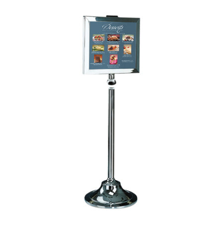 Ultra Luxury 16x14 Sign Stand in Polished Stainless Steel with Weighted Base | Landscape Frame
