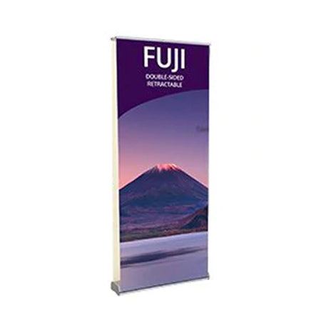 Fuji 35.5" Wide Single Sided Retractable Bannerstand comes in Silver or Black Base