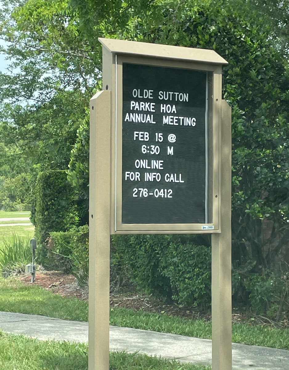 Large Counter Message Board 27x40 Outdoor Message Center Stand + Letter Board Display on Posts ...