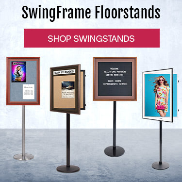 Quest Sign Stand Single Wing, Floor Standing Sign Holders