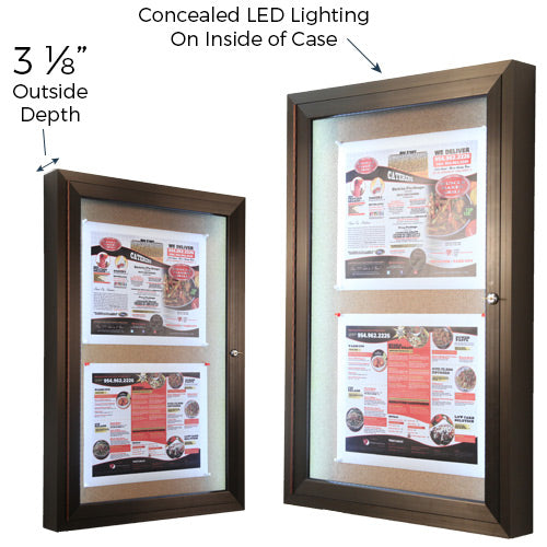 Standing Extreme WeatherPlus Outdoor Bulletin Boards + Header + Lights ...