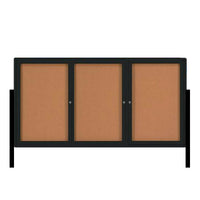 FREESTANDING 96" x 30" ENCLOSED CORKBOARD WITH RADIUS EDGE