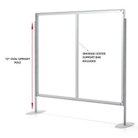 Two Oval Designed Uprights 72" High elevates SEG Frame for Display. (NOT SHOWN TO SCALE see SIZE CHART SPECS)