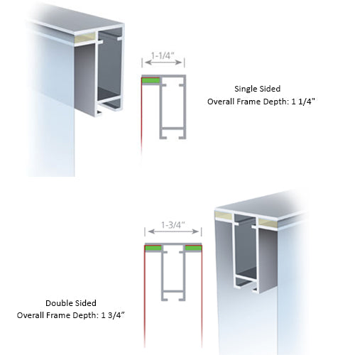 These 72" x 120" SEG Floorstands are Offered in Single or Double Sided Models. 2-Sided Models will accepts 2 Separate Fabric Graphics.