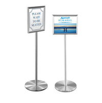 8.5x11 Deluxe Hospitality Sign Holder Floorstand Displays + Brass Finishes + 4 Finishes