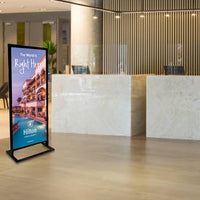 Large, Tall Poster Display Floor Stand 30x70 | Two-Sided, Heavy-Duty Steel Sign Stand, Top Loading