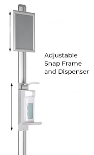 8.5x11 Snap Frame Sign Holder with Hand Sanitizer Dispenser