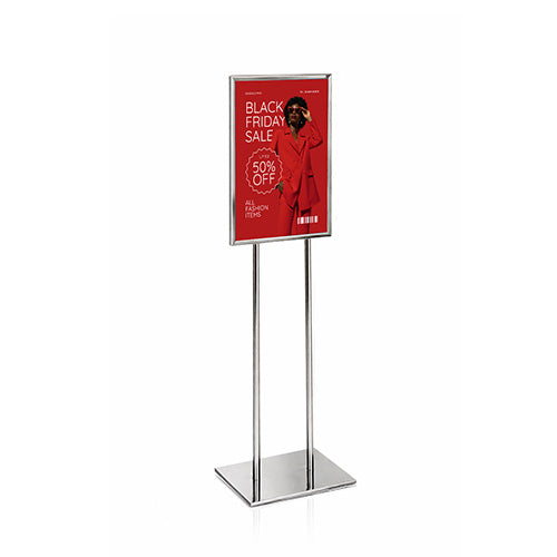 All Steel, Economy 14x22 Sign Holder with Double Post + Weighted Base ...