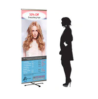 Hilltop X-Shaped Base 31.5" x 78.75" Banner Stands are single sided with snap bar rails, easy to assemble