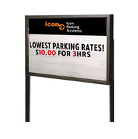 72x48 Heavy-Duty Marquee Reader Board with Personalized Message Header + Two Posts | Double-Sided Aluminum Display Case - Ships Free