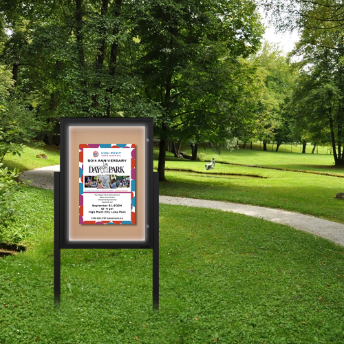 WeatherPLUS Outdoor Bulletin Board Stands | LED Lights and Radius Edge ...