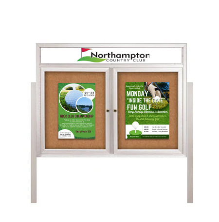 Radius Edge Standing Outdoor Poster Display Cases 2-3 Door SHIPS FREE ...