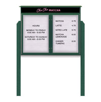 Two Door Freestanding 48x36 Weatherproof Enclosed Outdoor Message Center Letter Boards with Header