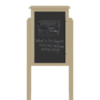 24" x 36" Outdoor Message Center - Magnetic Black Dry Erase Board with Posts