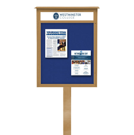 16x34 Standing Eco-Friendly MINI Outdoor Message Center + Header ...