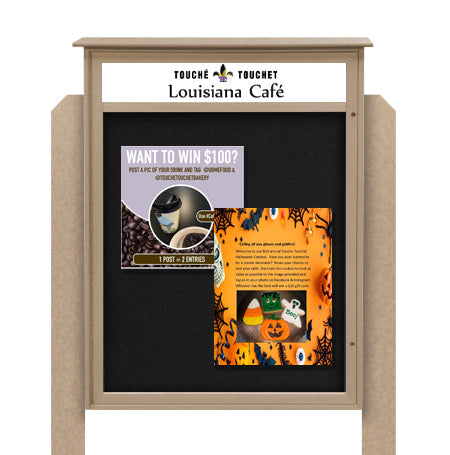 26x42 Standing Outdoor Message Center with Header - Recycled Plastic ...