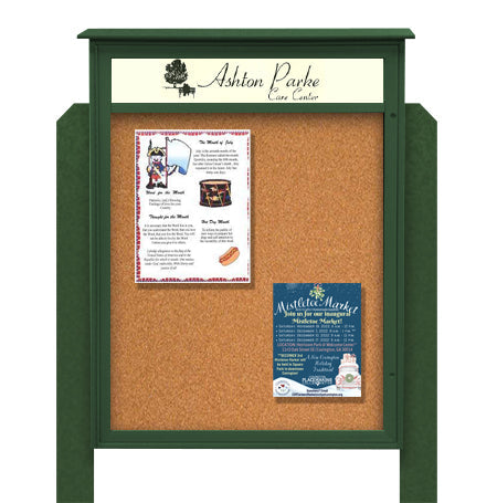 32x48 Standing Outdoor Message Center with Header - Recycled Plastic ...