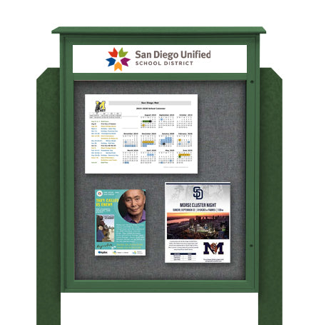 Eco-Design 36x48 Standing Outdoor Message Center + Header - Faux Wood ...
