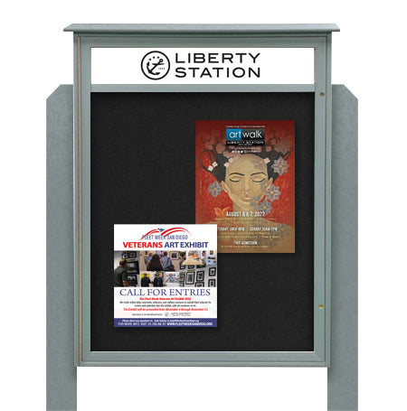 Eco-Design 36x48 Standing Outdoor Message Center + Header - Faux Wood ...