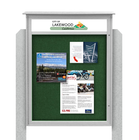 38x54 Standing Outdoor Message Center with Header - Recycled Plastic ...