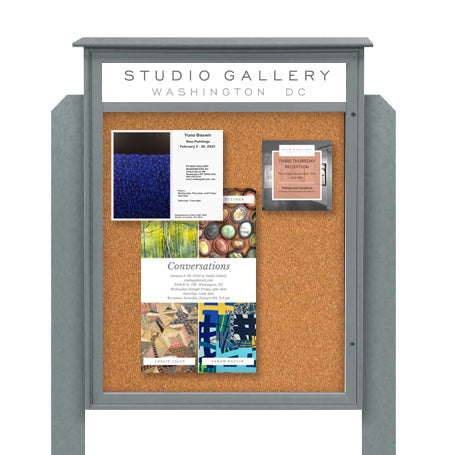 40x60 Standing Outdoor Message Center with Header - Recycled Plastic ...