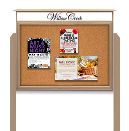 Eco-Friendly Faux Wood 20x20 Outdoor Message Center + Posts + Header ...