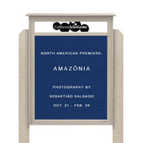 36" x 36" Standing Outdoor Message Center Letter Board with Header (Single Door)