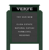 36" x 36" Standing Outdoor Message Center Letter Board with Header (Single Door)