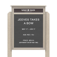 40" x 60" Standing Outdoor Message Center Letter Board with Header (Single Door)