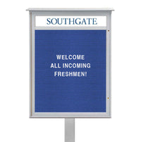 12x18 Standing Outdoor Message Center with Letter Board with Header