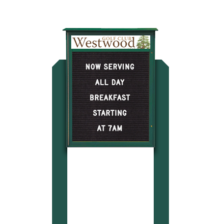 20x30 Standing Outdoor Letter Board Message Center with Header ...
