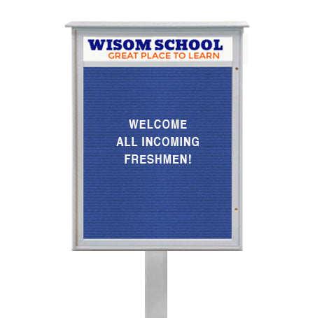 24x24 Standing Outdoor Message Center with Letter Board with Header