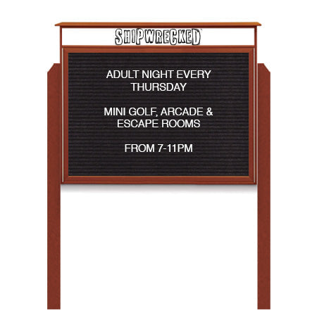 24x36 Free Standing Outdoor Message Center with Letter Board with Header