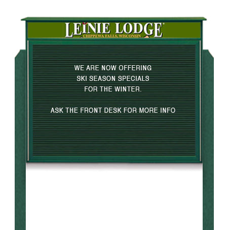 27x39 Free Standing Outdoor Message Center with Letter Board with Header