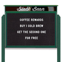 30x36 Free Standing Outdoor Message Center with Letter Board with Header