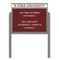 36x36 Free Standing Outdoor Message Center with Letter Board with Header