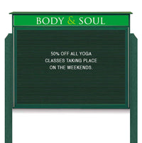 36x48 Free Standing Outdoor Message Center with Letter Board with Header