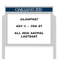 24" x 32" Outdoor Message Center - Magnetic White Dry Erase Board with Header and Posts