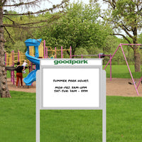 24" x 32" Viewable Area Magnetic White Dry Erase Board Outdoor Message Center with Header and Posts (Single Door)