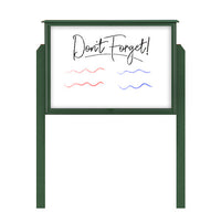 20" x 20" Outdoor Message Center - Magnetic White Dry Erase Board with Posts